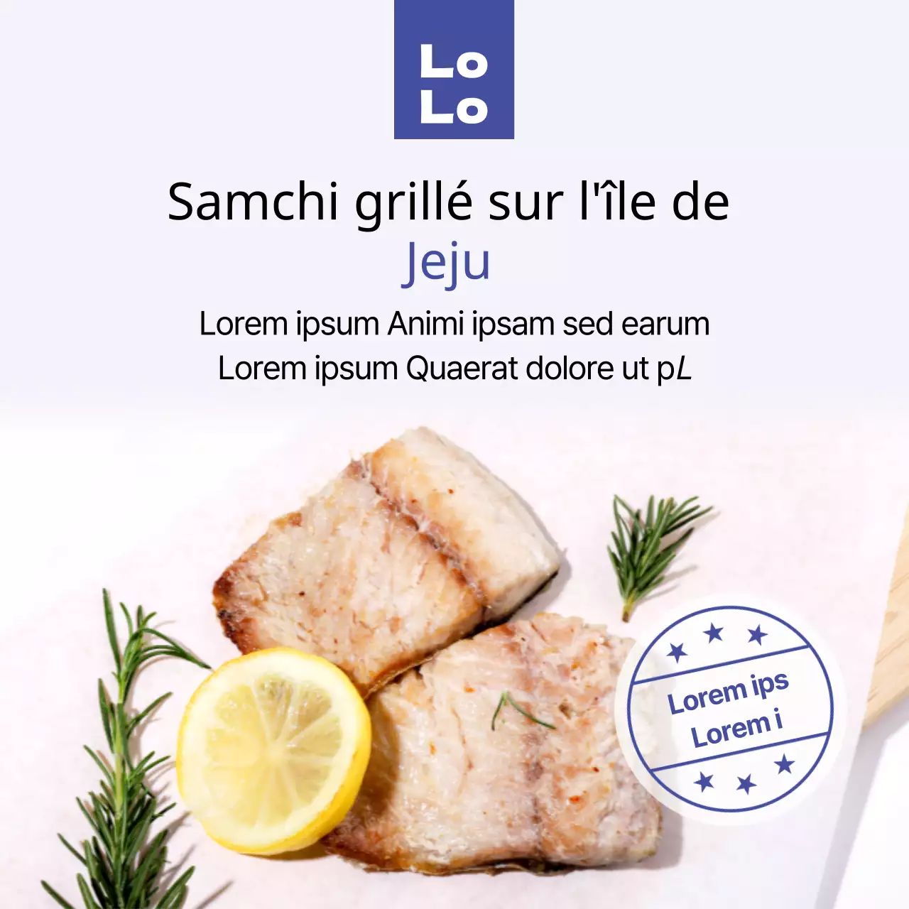 Promotion du restaurant de poisson blanc et bleu de Jeju, Jeju Grilled Fish