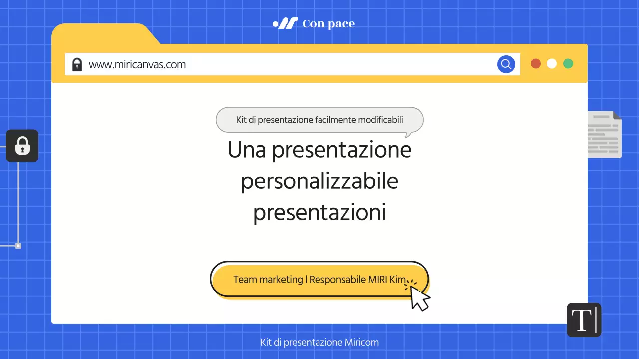 Una semplice carta intestata blu e gialla