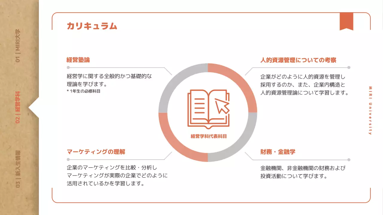 茶色 シンプル 大学 パンフレット プレゼンテーション