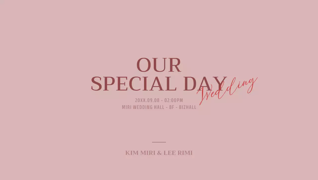 For a simple wedding invitation with red and pink cursive accented text.