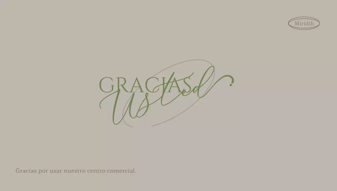 Sobre de tarjeta postal de marca con colores apagados, texto de agradecimiento al cliente e ilustración circular