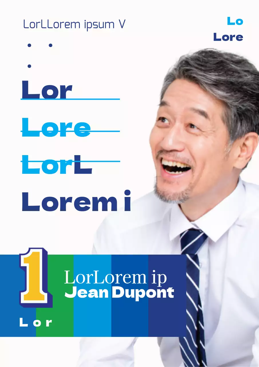 Postes de promotion des élections avec une photo de votre député en bleu