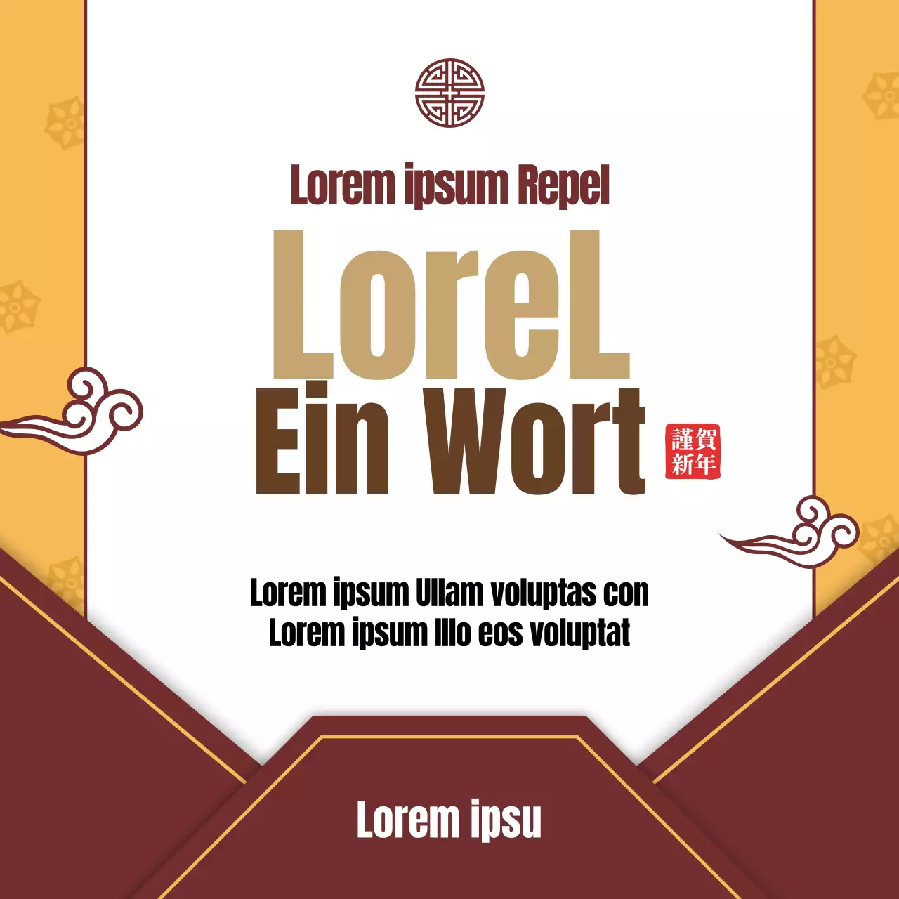 Gelb-brauner Briefumschlag NeujahrsmantraEvent