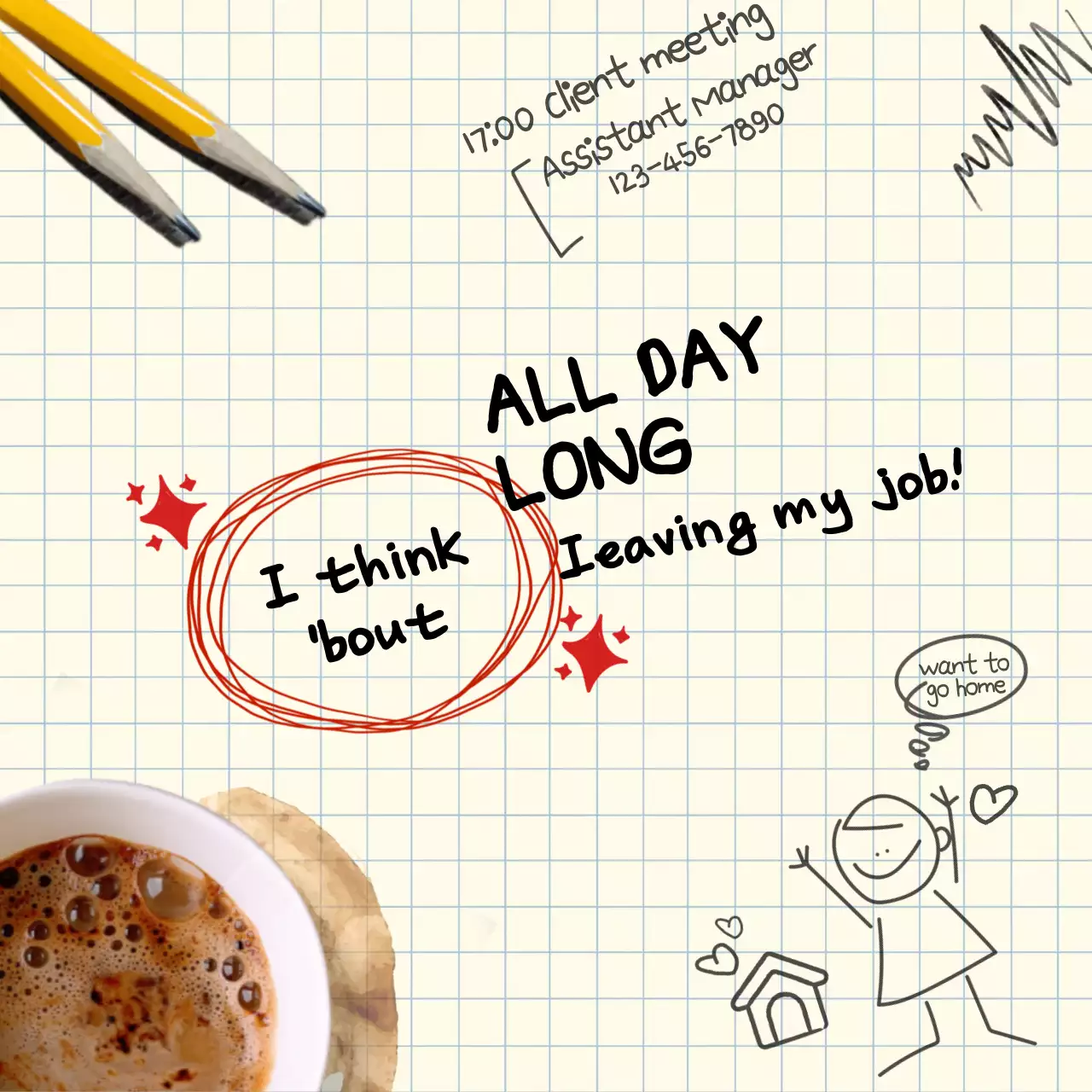 Beige Creative Job Diary Social Media Post