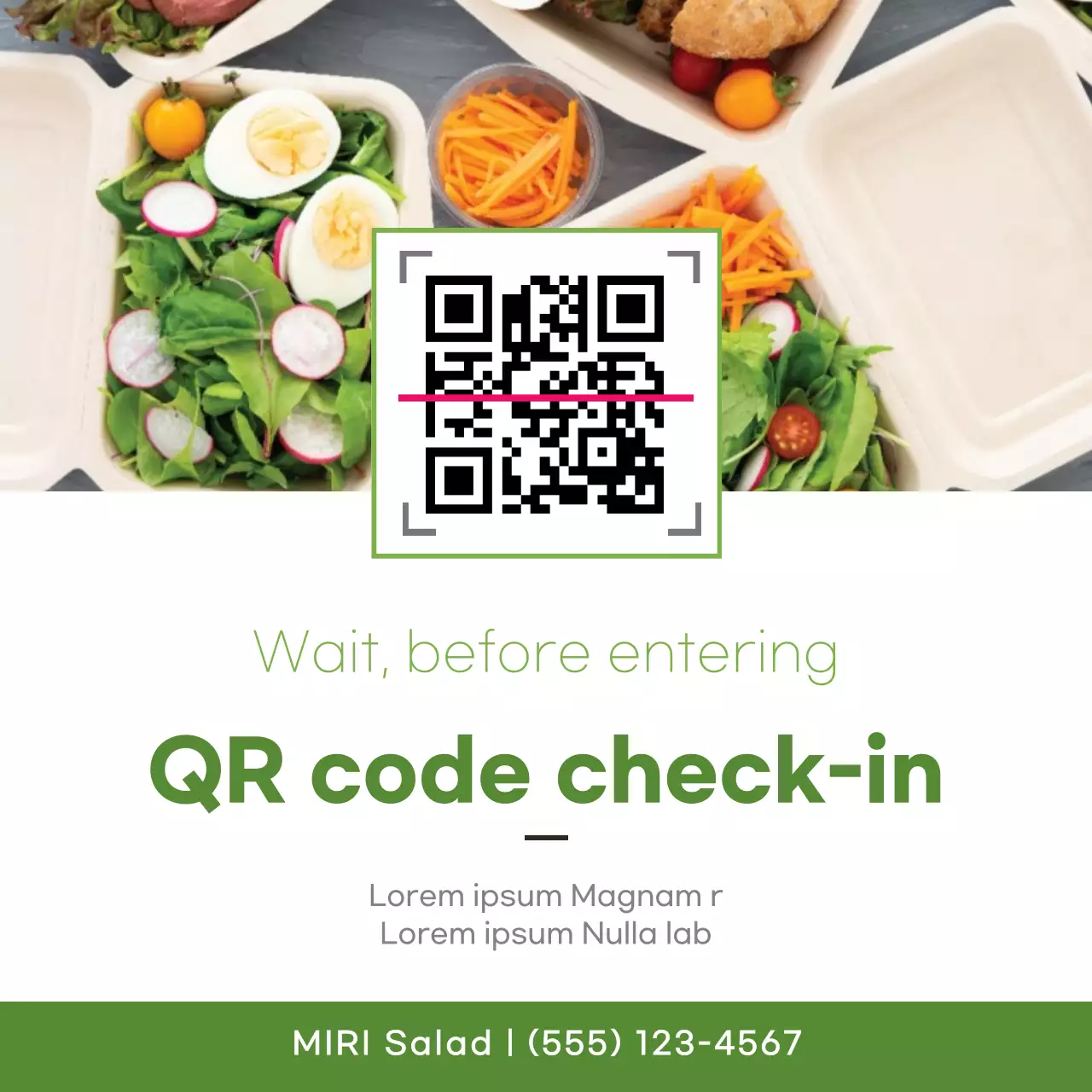 Green Modern Qr Check-In Advertisement Banner
