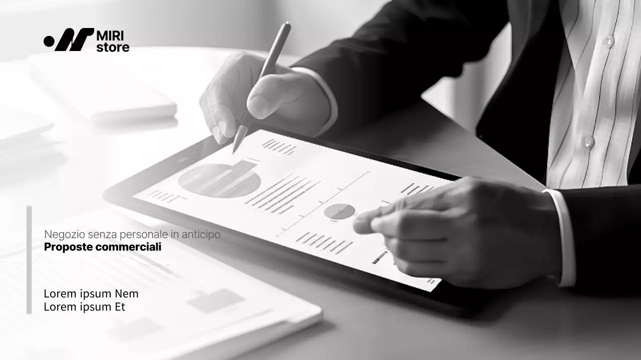 Una moderna proposta commerciale in bianco e nero