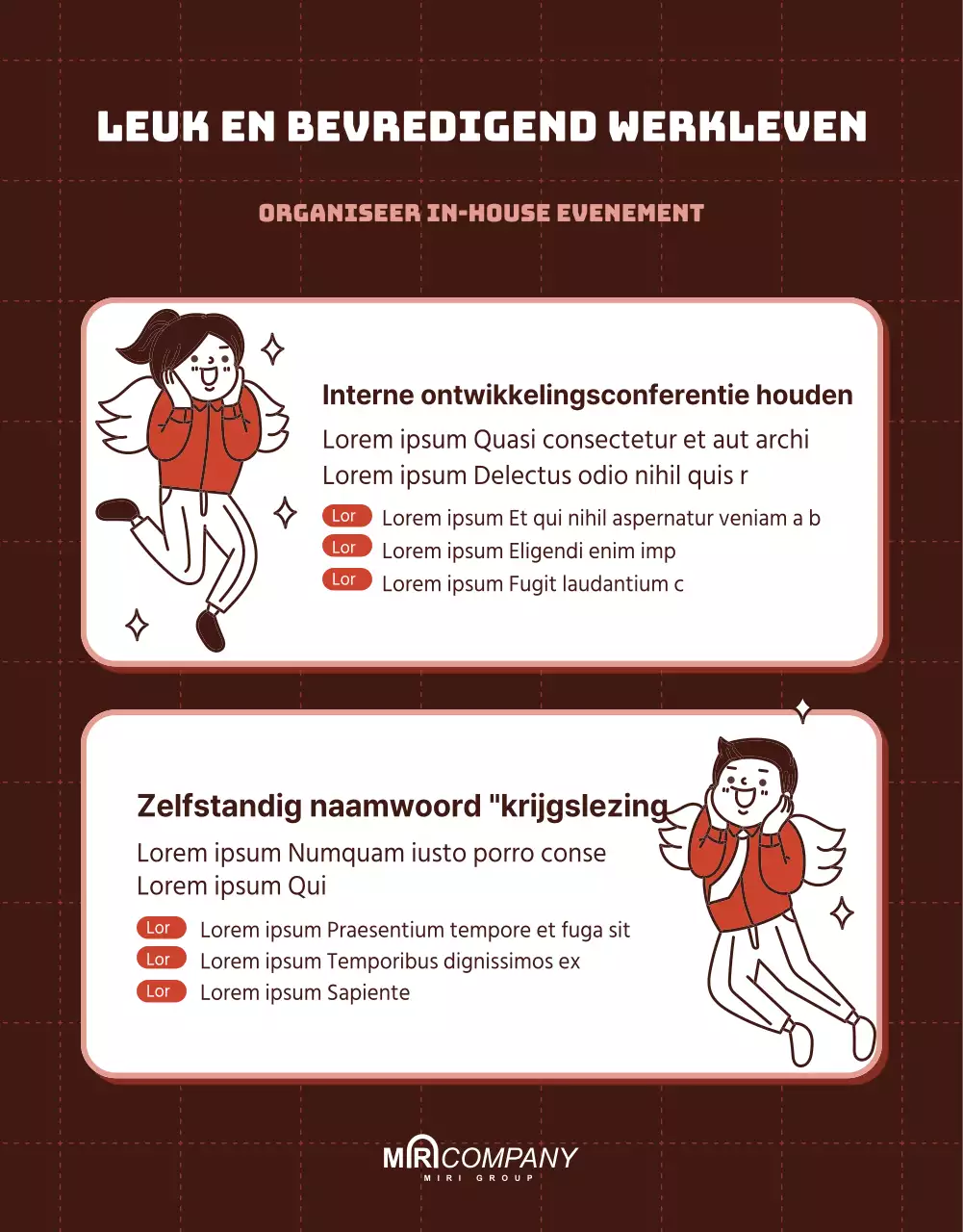 Informatiepagina over programma voor persoonlijke ontwikkeling met rode stippen