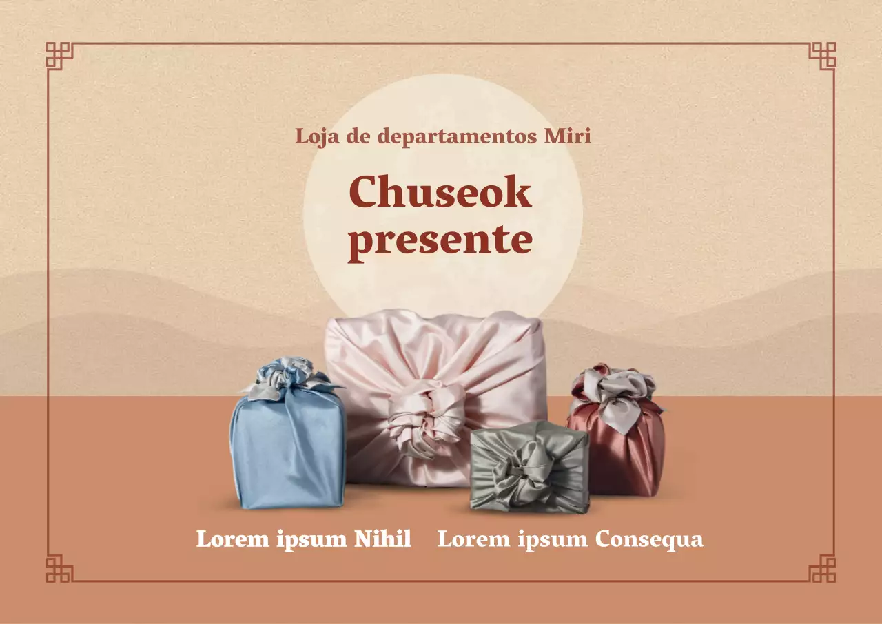 Cartaz de oferta Chuseok horizontal em tons suaves