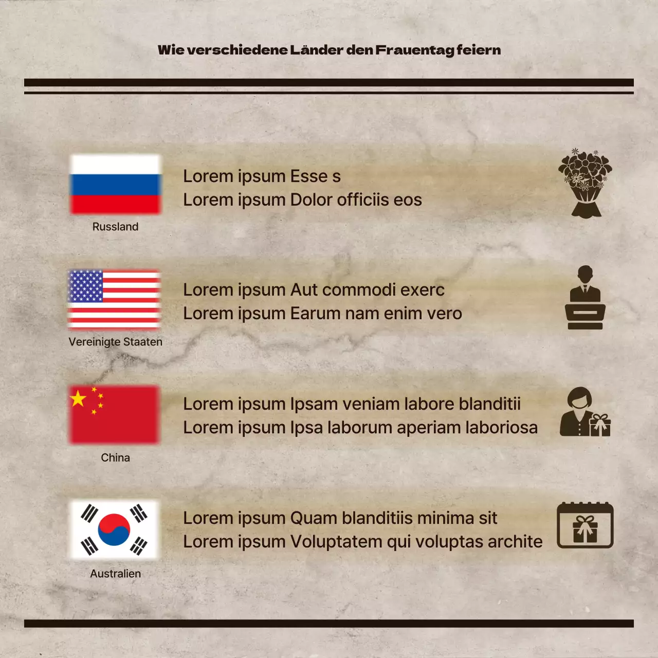 Internationaler Frauentag in der braunen Geschichte Newspaper CardNews