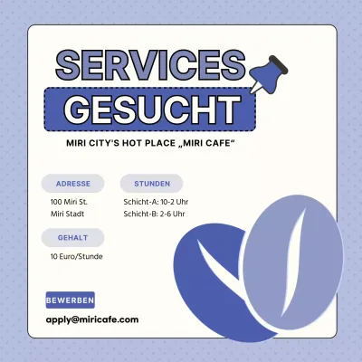 Barista-Stellenausschreibung in Mauve und Weiß mit Texthervorhebung V1