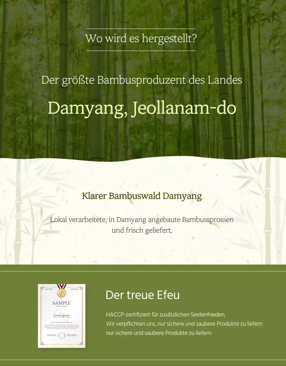 Grüne, gesunde Lebensmittel Detailseite