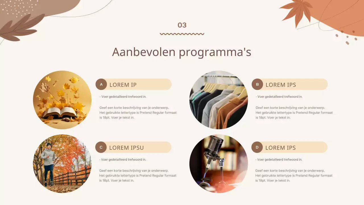 Een gids voor herfstevenementen in bruine en ivoorkleurige geometrische patronen