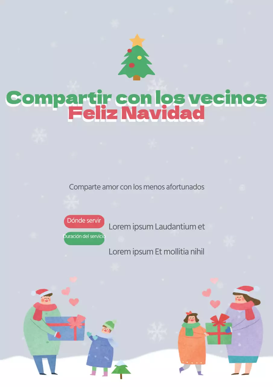 Bonito folleto navideño de mercadillo en verde y rojo