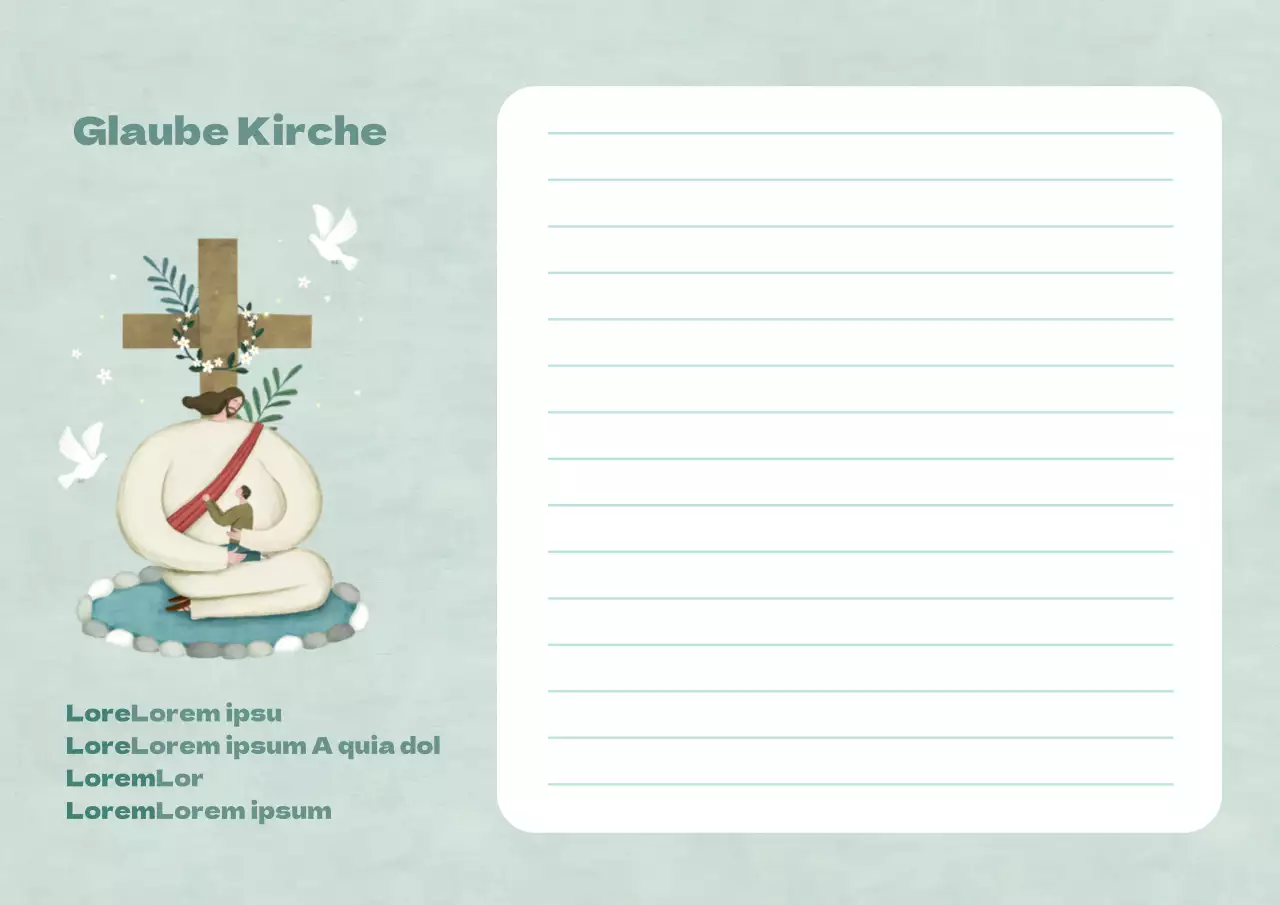 Grüne Kirche Illustration abgerundeten Stil Notizblock mit Kirche Illustration