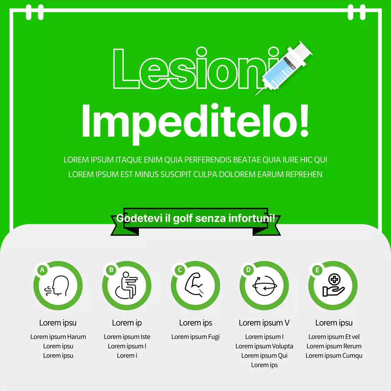 Infortuni da golf in verde e grigio