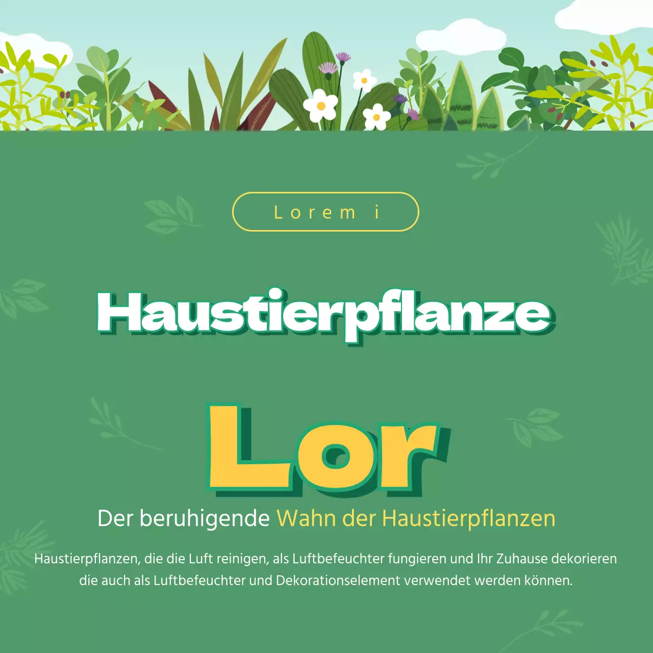 Grün illustrierte Informationen für Haustiere