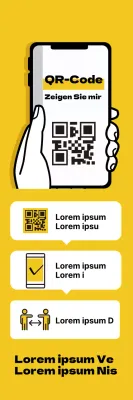 Saubere gelbe illustrierte Coronavirus-Etiketten