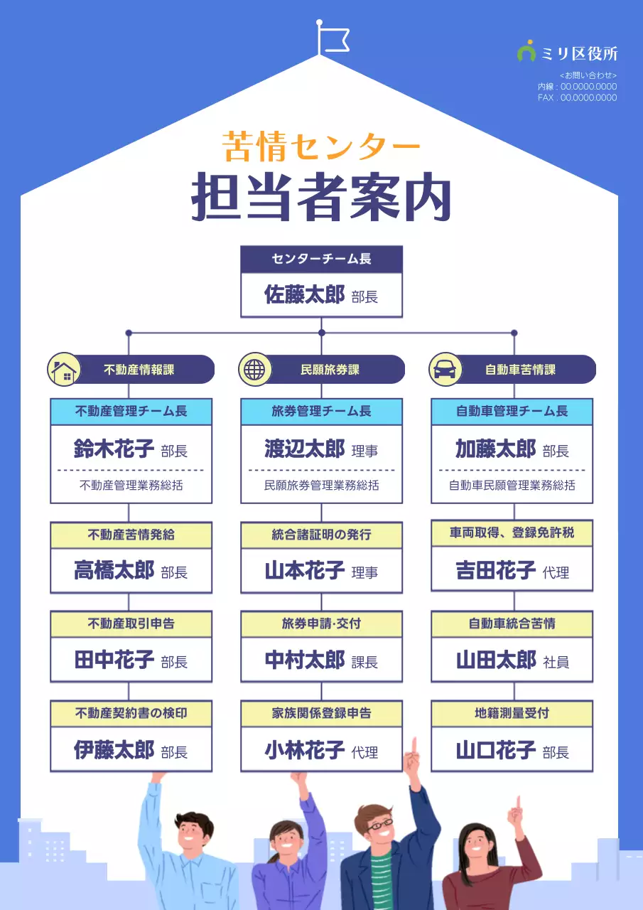 青 シンプル 案内 ポスター