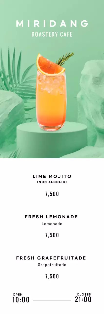 Summer drink with green tropical background