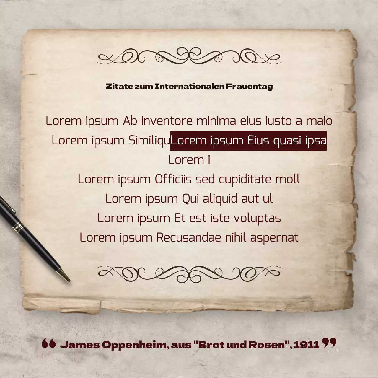 Internationaler Frauentag in der braunen Geschichte Newspaper CardNews