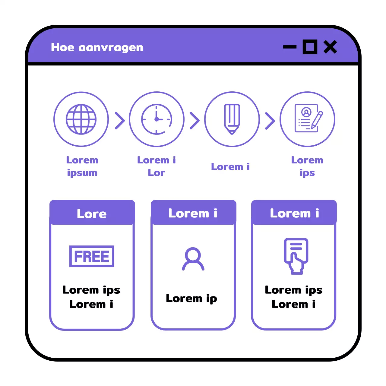 Een eenvoudig geel en mauve wervingspraatje voor een school voor ondernemerschap