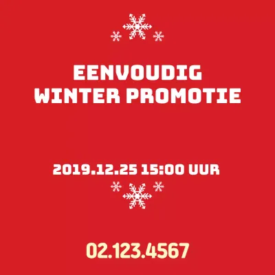 Eenvoudig rood winter promotieplein