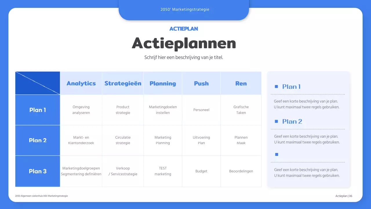 Het blauwe, schone marketingdraaiboek voor de gezondheidszorg (presentatie)