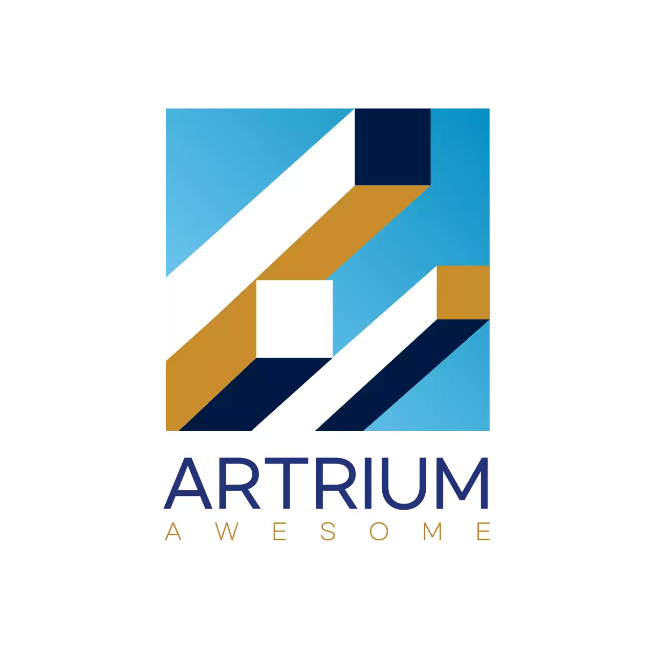 青 モダン デザイン ロゴ