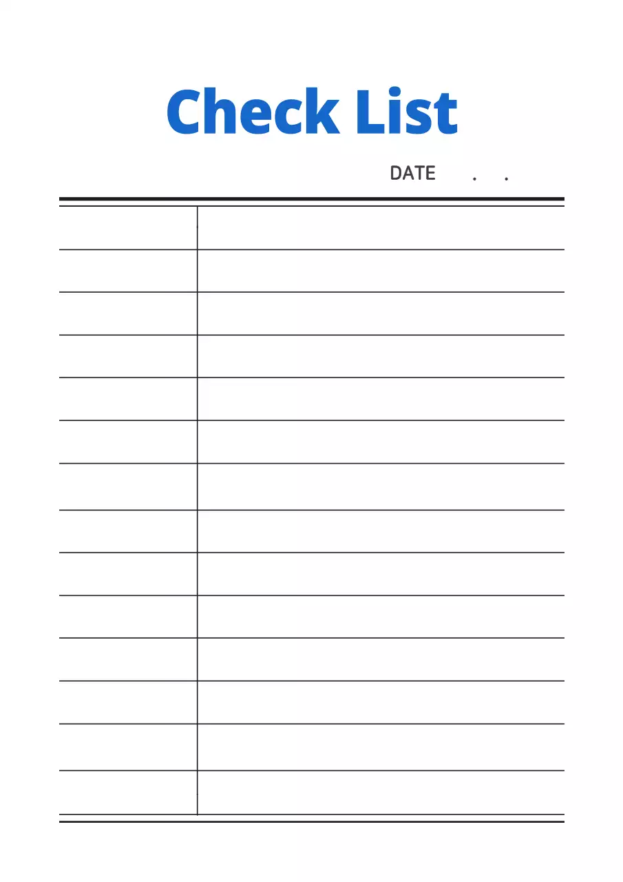 Blue Simple Checklist Planner Poster