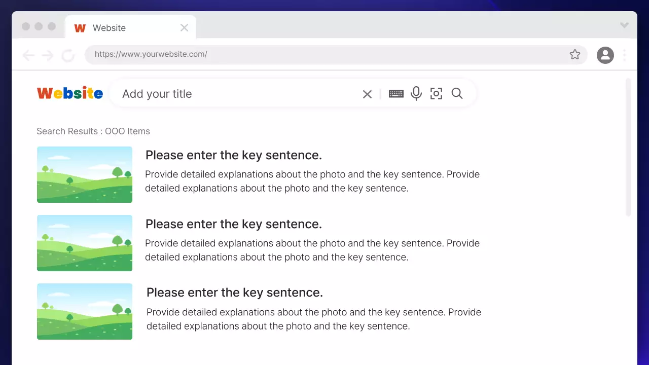 흰색 회색의 심플한 포털사이트 컨셉의 발표자료