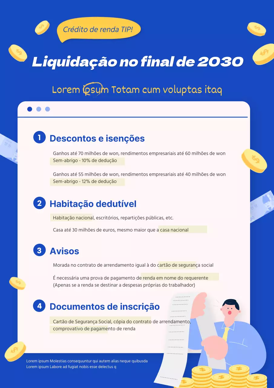Ilustração simples azul e amarela de um cartaz de fim de ano vertical
