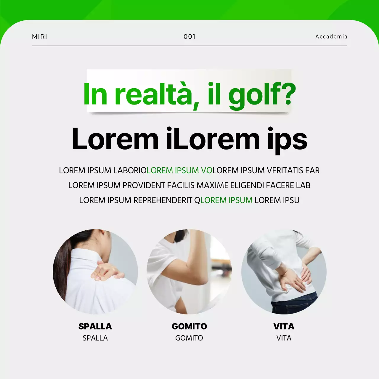 Infortuni da golf in verde e grigio
