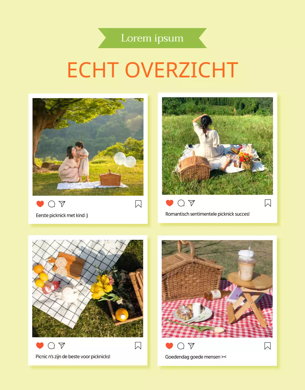 Heldere groene picknickverhuur details