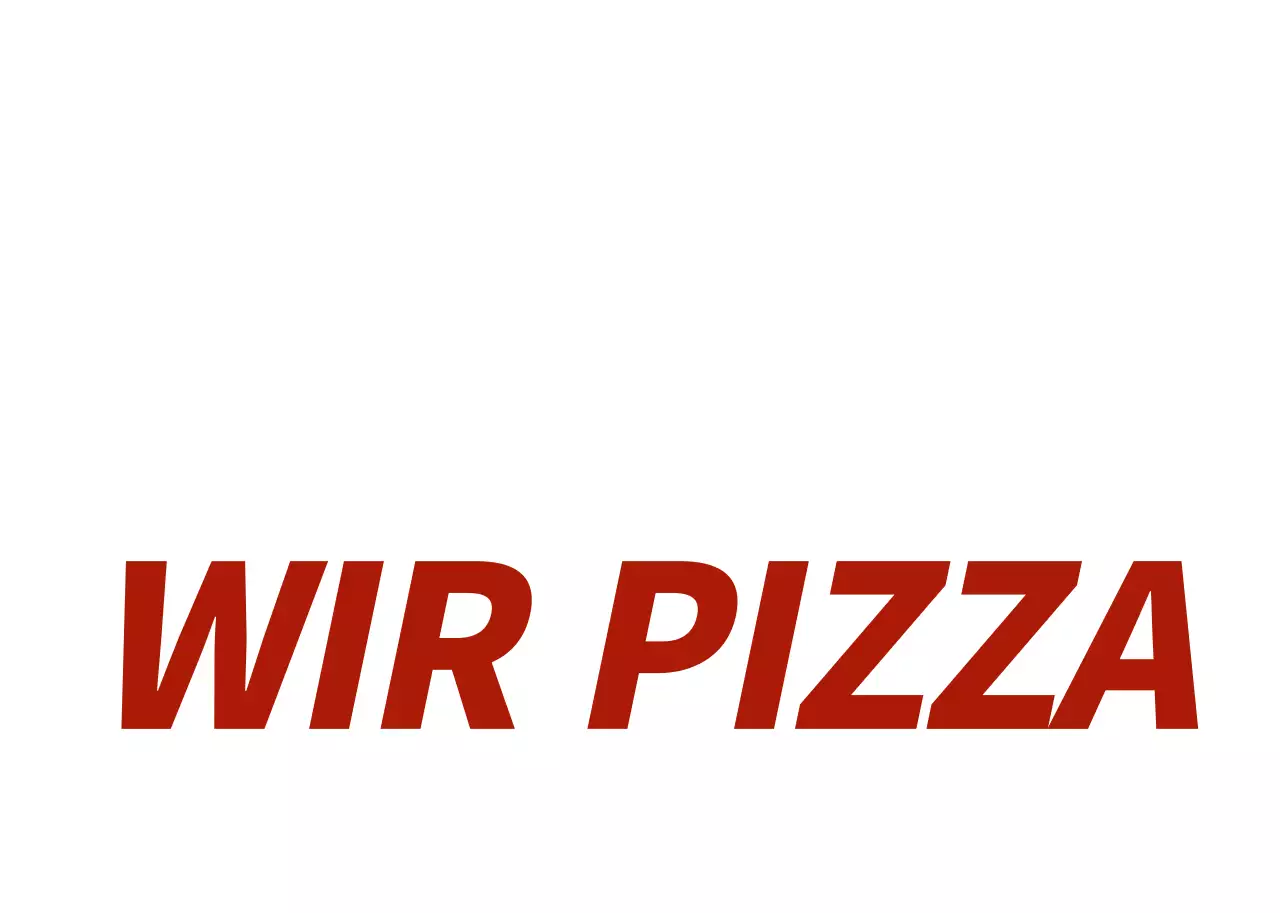 Illustriertes Konzept Pizzeria Logo in weiß und rot