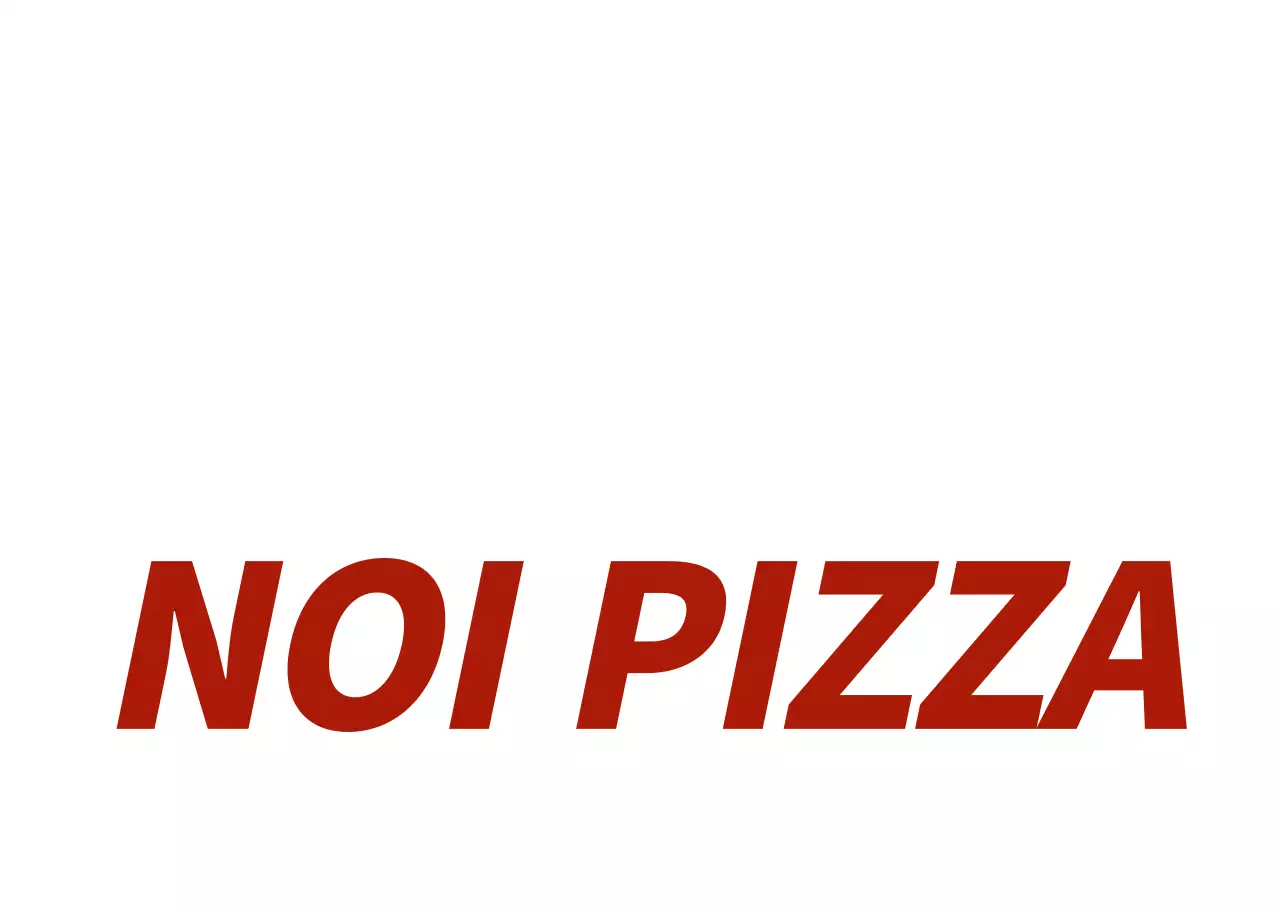 Logo di pizzeria concettuale illustrato in bianco e rosso