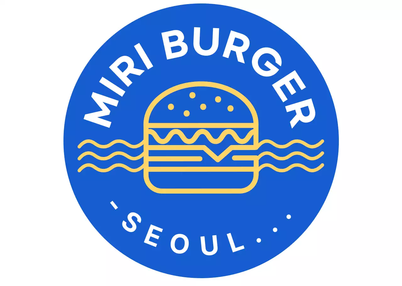 Cappello da ristorante con illustrazione di hamburger blu