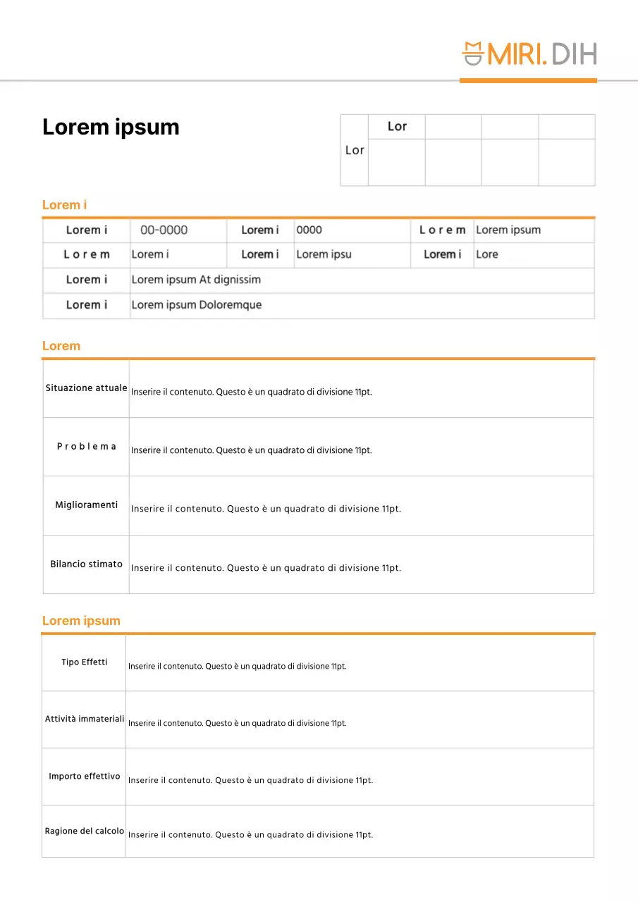 Modello di documento Suggerimenti per il miglioramento dell'arancia semplice
