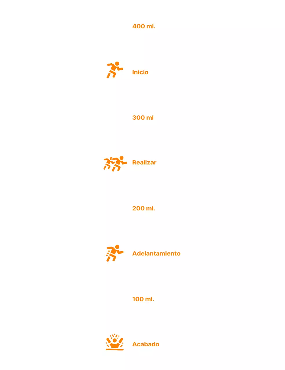 Un concepto limpio de maratón en naranja