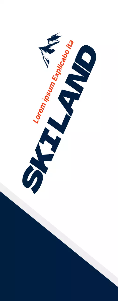 Dunkle marineblaue und weiße, sauber gestylte Skikleidung zur Ankündigung und Bewerbung von Rabatten.