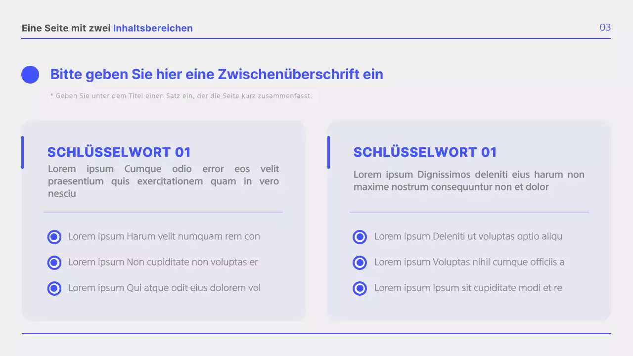 Einfacher blauer und weißer Business-Layout-Bericht