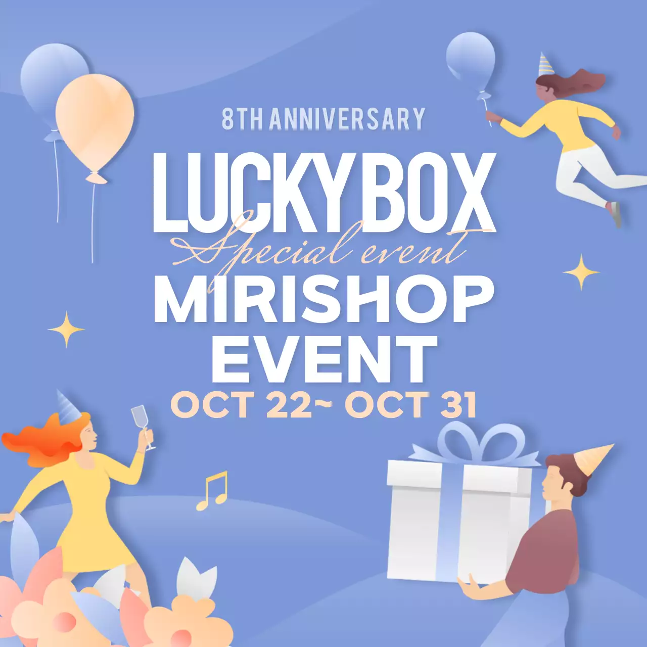 Blue Trendy Anniversary Promotion Social Media Post