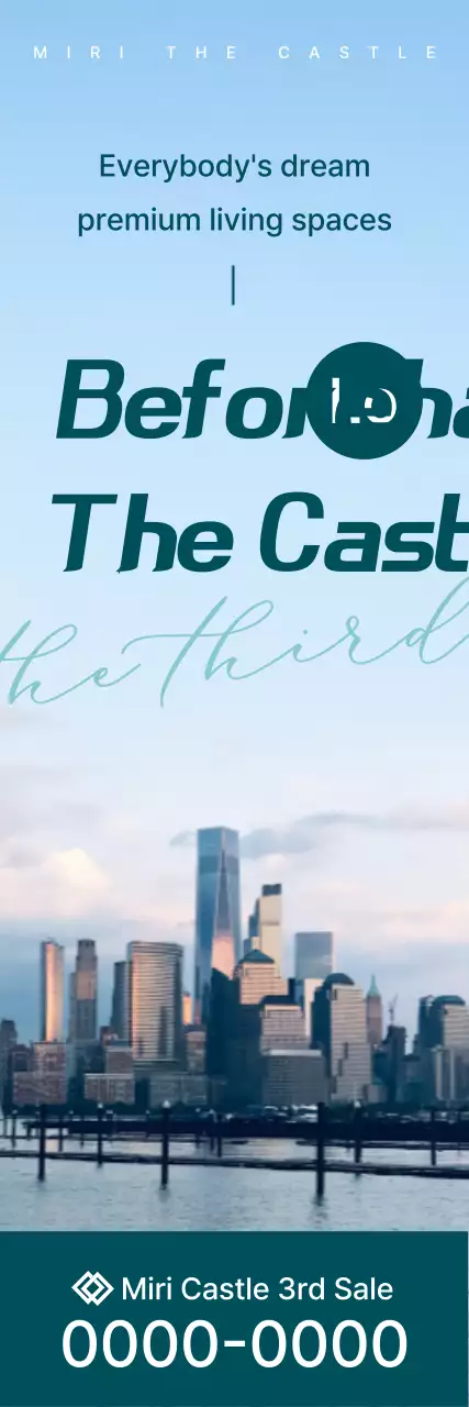 Design de apresentação de vendas de apartamentos com fotografias de paisagens urbanas verdes