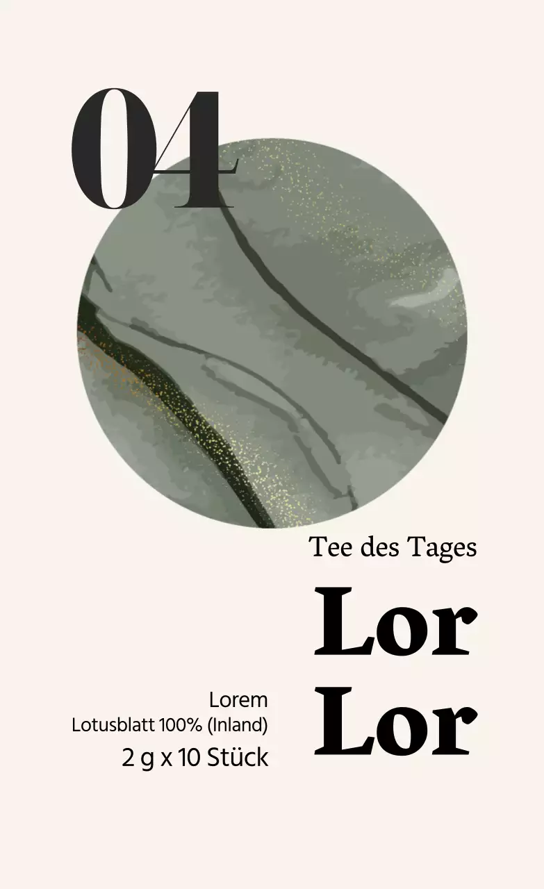 Grünes illustriertes Café Lotusblatt Teebeutel-Etikett