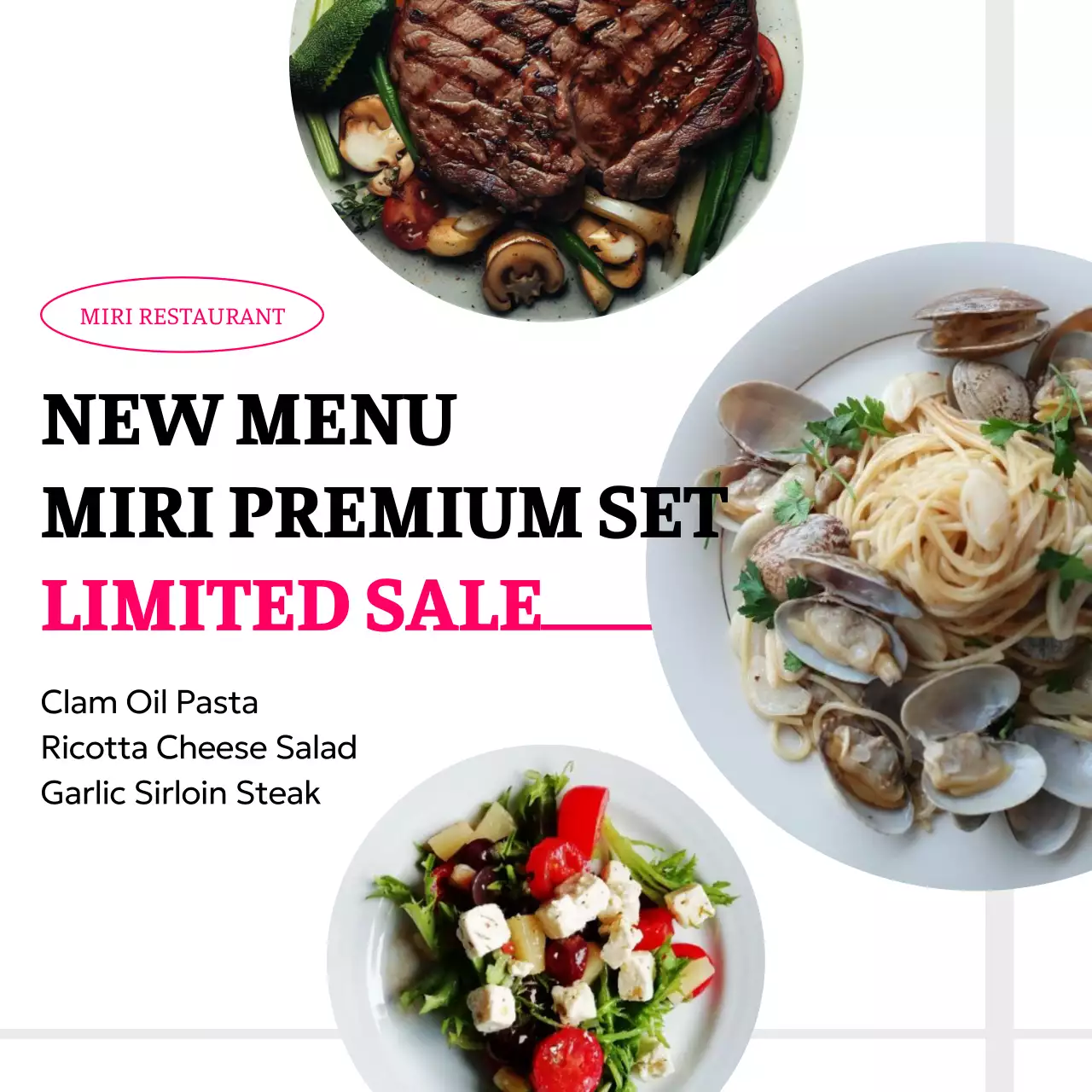 White Modern Restaurant Promotion Social Media Post