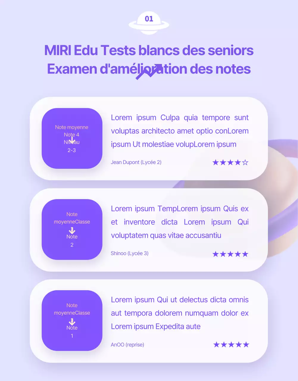 Acheter un test d'entraînement en ligne avec le concept de l'espace violet