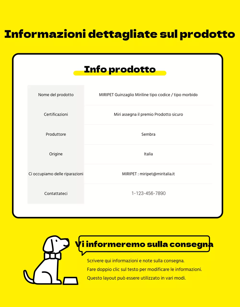Pagina dei dettagli dell'animale domestico