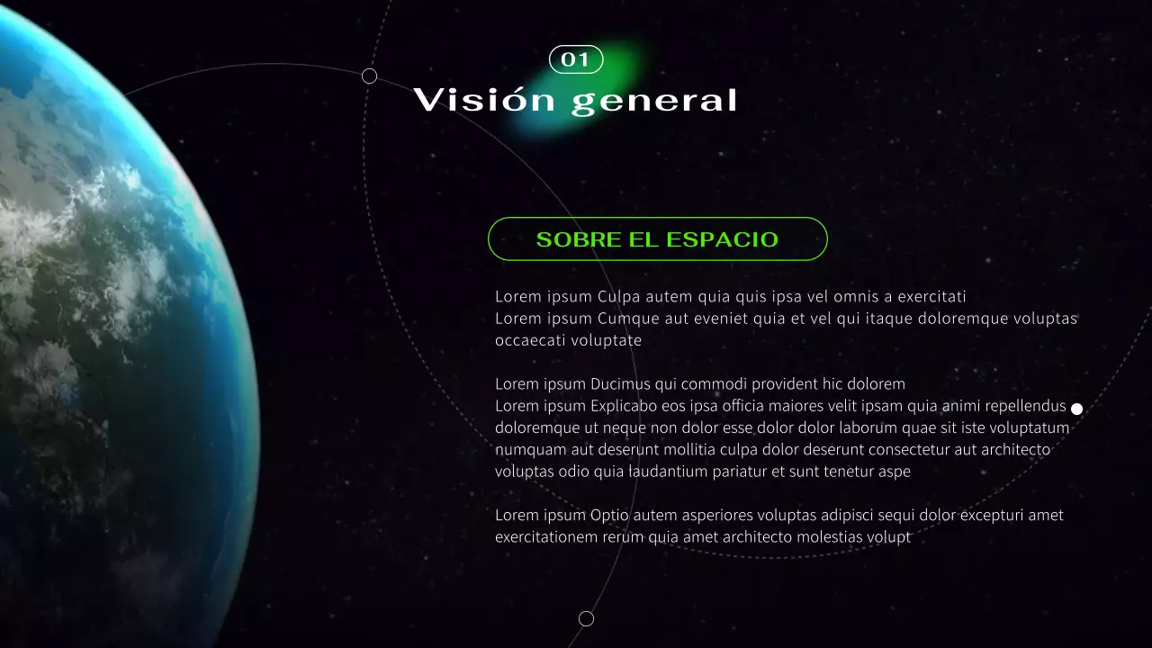 Presentación de astronáutica futurista cibernética en negro y neón