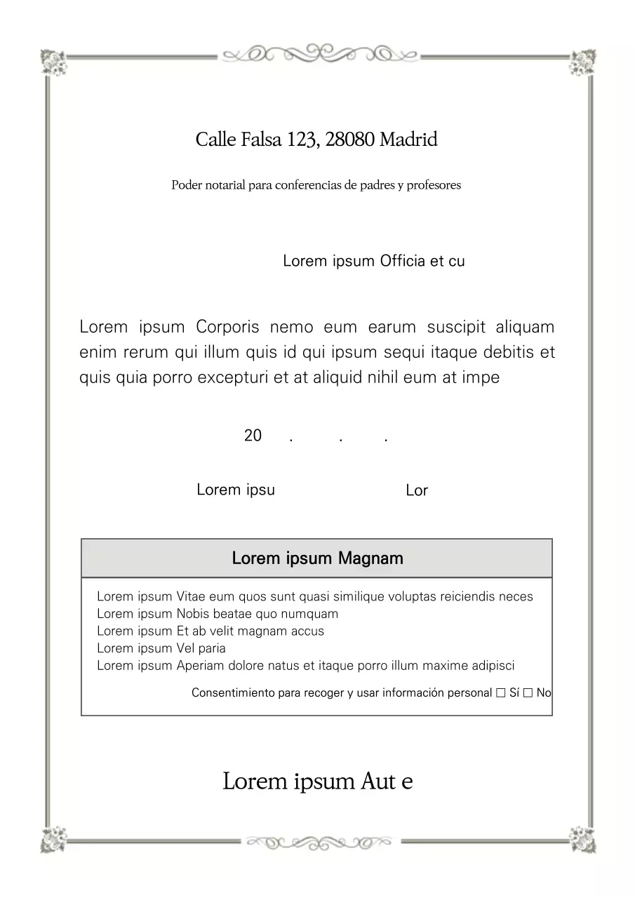 Reunión de padres Formulario de poder Escritura retro Sesión informativa para padres Escuela primaria Escuela secundaria