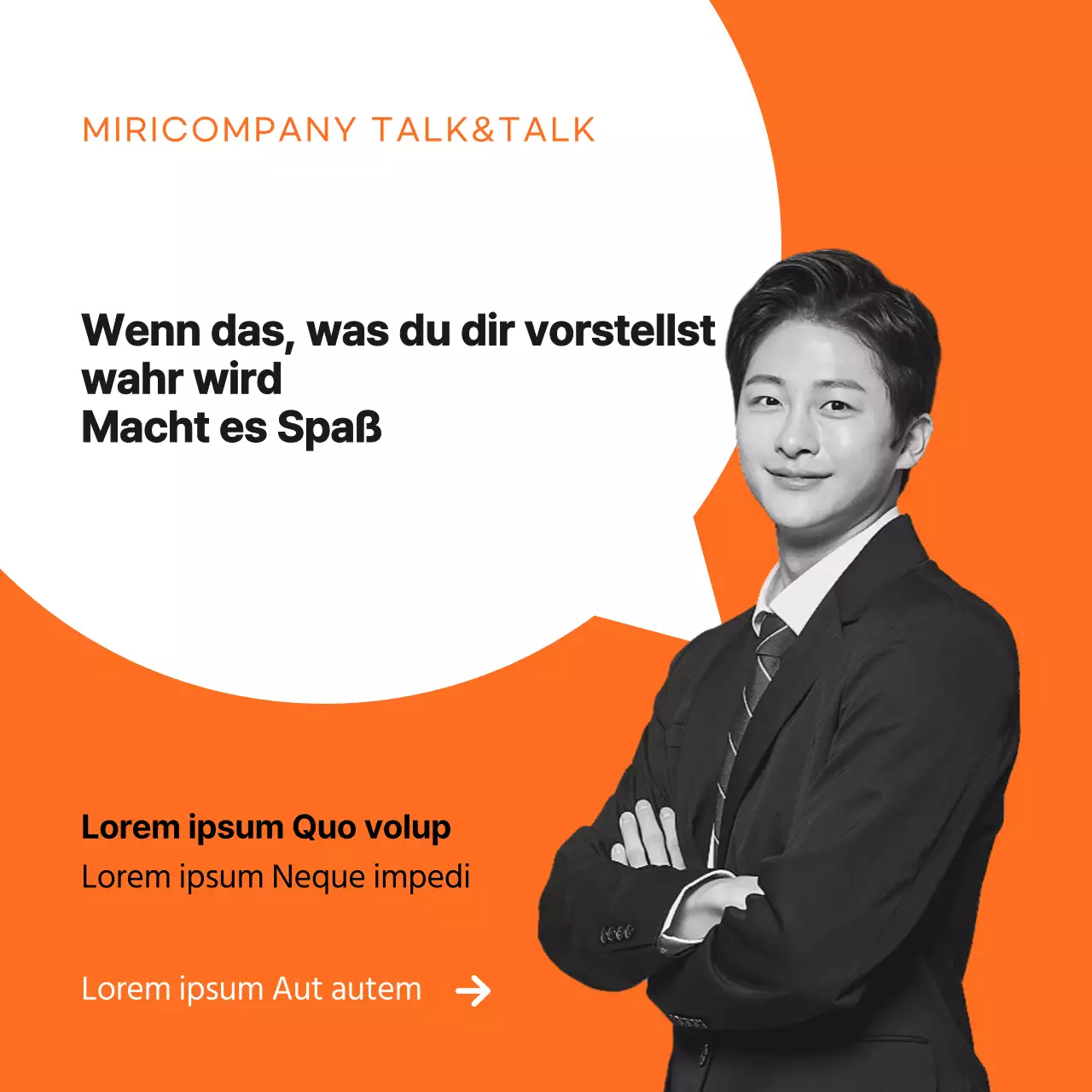 Förderung eines einfachen Geschäftsgesprächs in Orange