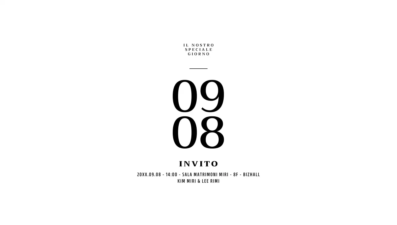 Per una partecipazione di nozze di semplice concezione con la data evidenziata in nero